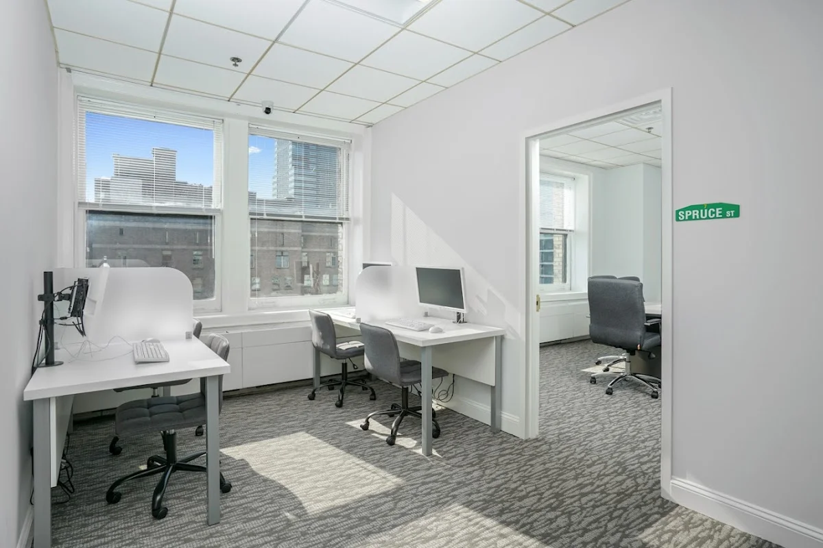 Bright office space with computers at Sobriety Solutions of Philadelphia, an intensive outpatient program in Philadelphia.